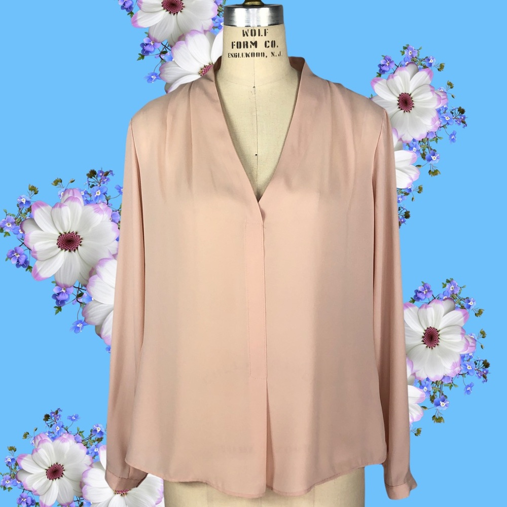 Soft Pink Sheer Blouse - Relaxed Fit [S]